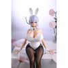 2ft 01in 65cm mini silicone anime sex doll with purple hair, light skin and very large breasts.  Made by AF Doll.