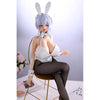 2ft 01in 65cm mini silicone anime sex doll with purple hair, light skin and very large breasts.  Made by AF Doll.