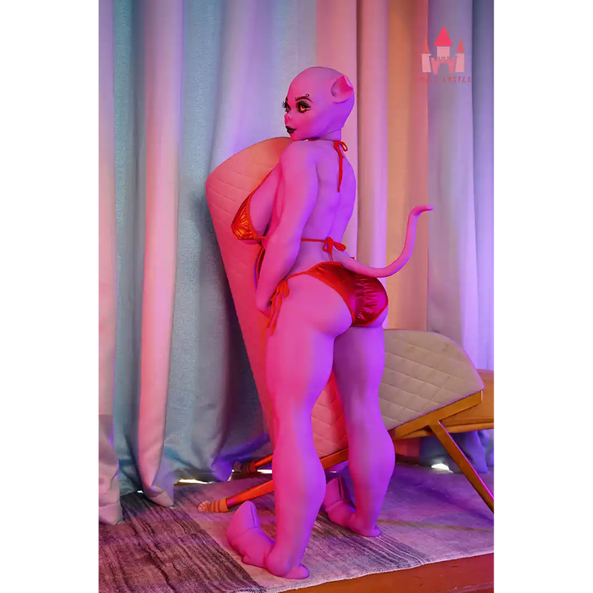 4ft 8in 141cm muscular purple pig TPE sex doll.