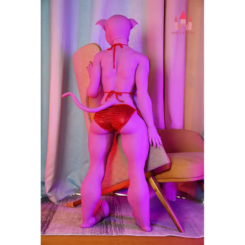 4ft 8in 141cm muscular purple pig TPE sex doll.