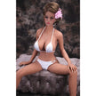 Petite female TPE sex doll with large E-cup breasts, slender body and fine features.