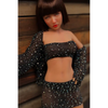 1ft 11in 60cm lifelike mini silicone sex doll with brown hair, slim athletic body and medium breasts.