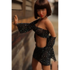 1ft 11in 60cm lifelike mini silicone sex doll with brown hair, slim athletic body and medium breasts.