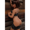 1ft 11in 60cm lifelike mini silicone sex doll with brown hair, slim athletic body and medium breasts.