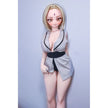 2ft 9in or 85cm tall mini anime sex doll Reyna. Silicone body construction, large breasts, fair skin, jaw length blonde hair and a slim athletic body in a sexy Asian style fantasy outfit.