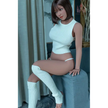 5ft 4in 163cm tall hot Asian TPE sex doll with large E-cup breasts, brown eyes and short dark hair.