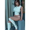 5ft 4in 163cm tall hot Asian TPE sex doll with large E-cup breasts, brown eyes and short dark hair.