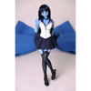 2ft 60cm anime style female mini silicone sex doll with medium breasts, blue skin and a fit athletic body in a sailor moon outfit.