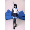 2ft 60cm anime style female mini silicone sex doll with medium breasts, blue skin and a fit athletic body in a sailor moon outfit.