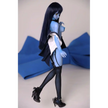 2ft 60cm anime style female mini silicone sex doll with medium breasts, blue skin and a fit athletic body in a sailor moon outfit.