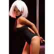 2ft 60cm anime style female mini silicone sex doll with large breasts, tanned skin and a fit athletic body.