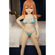 3ft 11in or 120cm tall Aiko.  Anime TPE sex doll with large breasts, long red hair, red eyes and a light blue bikini. Made by Irokebijin.