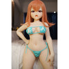 3ft 11in or 120cm tall Aiko.  Anime TPE sex doll with large breasts, long red hair, red eyes and a light blue bikini. Made by Irokebijin.