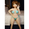 3ft 11in or 120cm tall Aisa.  Anime TPE sex doll with large breasts, long brown hair, blue eyes and a light blue bikini. Made by Irokebijin.