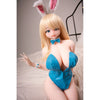 3ft 1in or 95cm tall Yui B.  Mini Anime TPE sex doll with large breasts, long blonde hair,  blue eyes and a blue body suit. Made by Irokebijin.