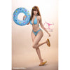 5ft 1in 157cm anime style female TPE sex doll by FunWest with brown hair, C-cup breasts and a slim figure in a blue bikini.