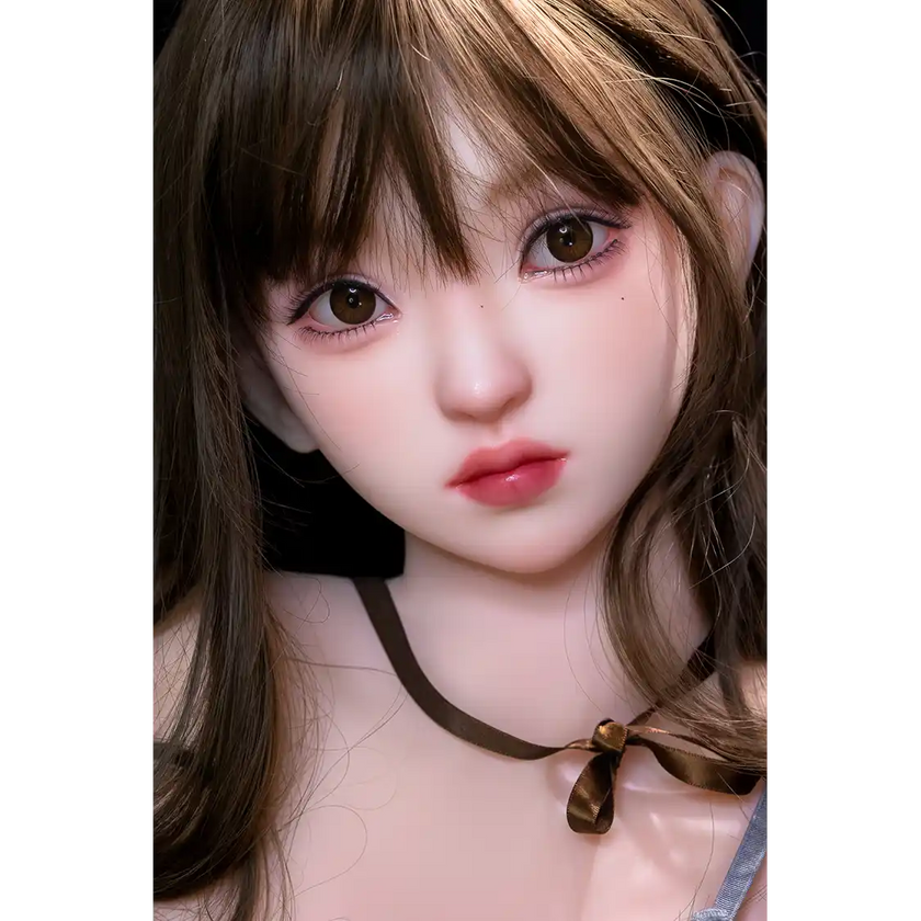 5ft 2in or 157cm lifelike full size medium breast skinny Asian female sex doll with fair skin,black hair and brown eyes.