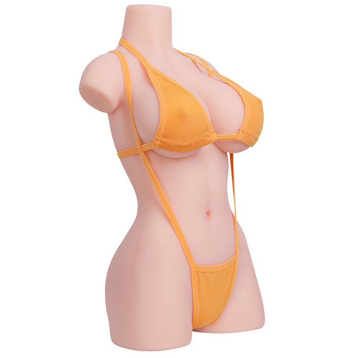 Vena, ultra realistic mini female TPE sex doll torso with moderatley sized Gel filled breasts in either fair or wheat skin tone.  Made by Joy Toy.