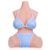 Marina, life size ultra realistic female TPE sex doll torso with large Gel filled breasts in either fair or wheat skin tone.  Made by Joy Toy.