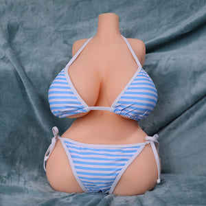 Natalia, life size ultra realistic female TPE sex doll torso with large realistic breasts and comes in either fair or wheat skin tone.  Made by Joy Toy.