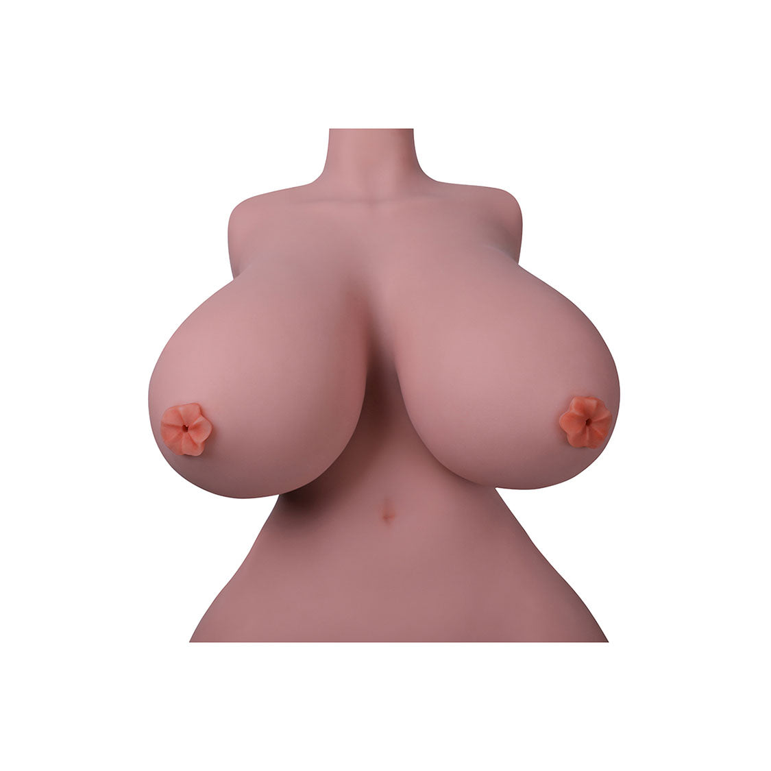 Natalia, life size ultra realistic female TPE sex doll torso with large realistic breasts and comes in either fair or wheat skin tone.  Made by Joy Toy.