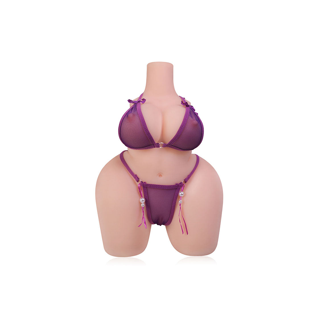 Rosaline, life size ultra realistic female TPE sex doll torso with large realistic gel filled breasts and comes in either fair or wheat skin tone.  Made by Joy Toy.