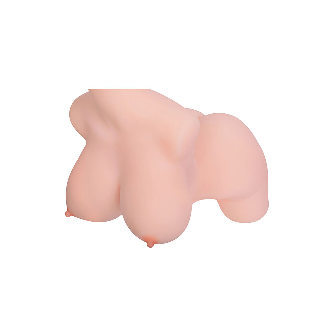 Lena, life size ultra realistic female TPE sex doll torso with large realistic gel filled breasts and comes in either fair or wheat skin tone.  Made by Joy Toy.