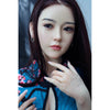 Xiu is a 5ft 5in or 165cm tall life size, lifelike, Asian female silicone sex doll with long legs, brown eyes, ling straight black hair, fair skin, large perky breasts and a very slim athletic body.