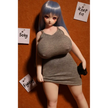 1ft 11in 58cm anime style female mini silicone sex doll with huge breasts, tanned skin and thick curvy body.