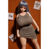 1ft 11in 58cm anime style female mini silicone sex doll with huge breasts, tanned skin and thick curvy body.