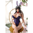 1ft 06in 45cm mini silicone anime sex doll with black hair, light skin and large breasts.