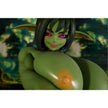 Zarga 70 cm silicone goblin-style fantasy figure with green skin and brown outfit – Climax Fantasy Collection