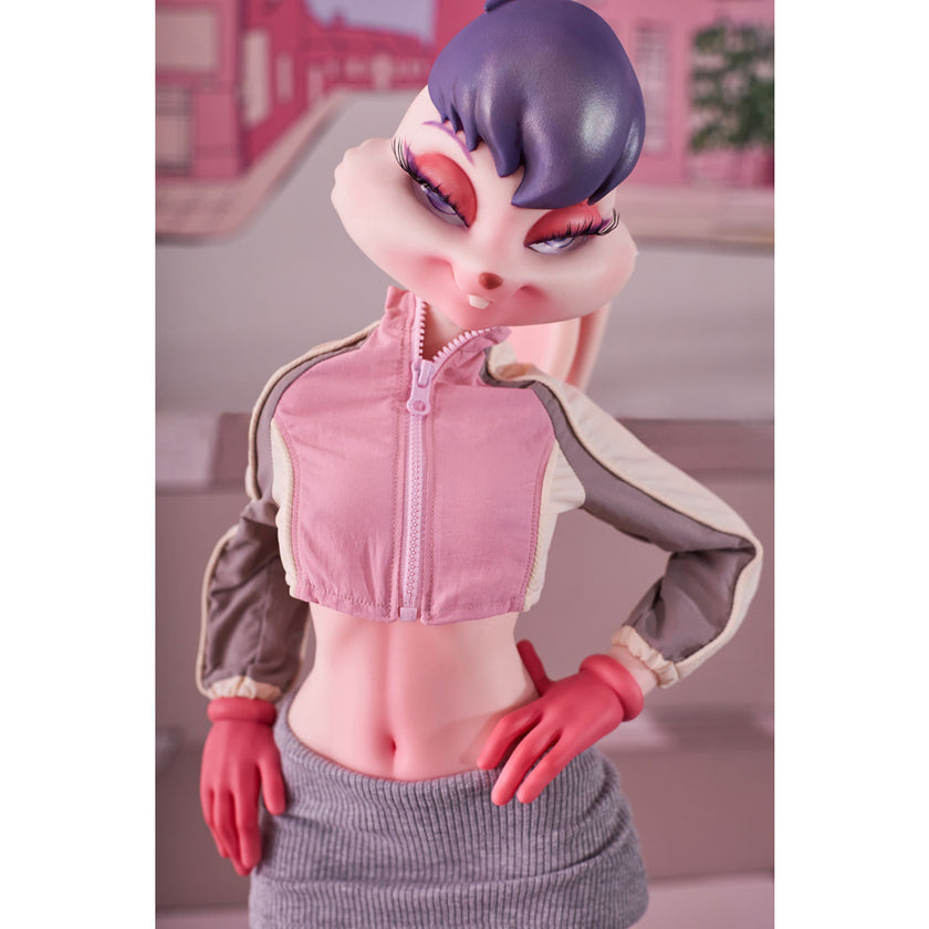 Lori Bunny anime sex doll with bunny ears and pink jacket