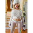 5ft 4in or 163cm tall life size hyper realistic silicone MILF sex doll with long legs, very large breasts and medium length blonde hair. Made by Normon Doll.