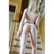 5ft 4in or 163cm tall life size hyper realistic silicone MILF sex doll with long legs, very large breasts and medium length blonde hair. Made by Normon Doll.