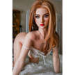 5ft 4in or 163cm tall life size hyper realistic silicone sex doll with long legs, very large breasts and long straight hair with hazel eyes. Made by Normon Doll.