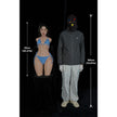 Size comparison photo of Climax Doll ULW 881 Tasha ultra lightweight silicone torso doll with realistic facial features and natural proportions