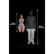 Size comparison photo for ULW 883 Jenna ultra lightweight silicone torso doll with realistic facial sculpt and warm complexion