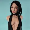 Climax Doll ULW 661 Miyoshi ultra lightweight silicone torso doll front view in black dress