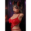 A side profile shot of ULW 664 Meru silicone torso doll showing fantasy-inspired styling and realistic body contours

