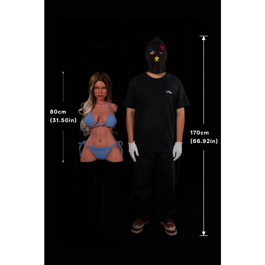ULW 662 Hedia silicone torso doll size comparison.