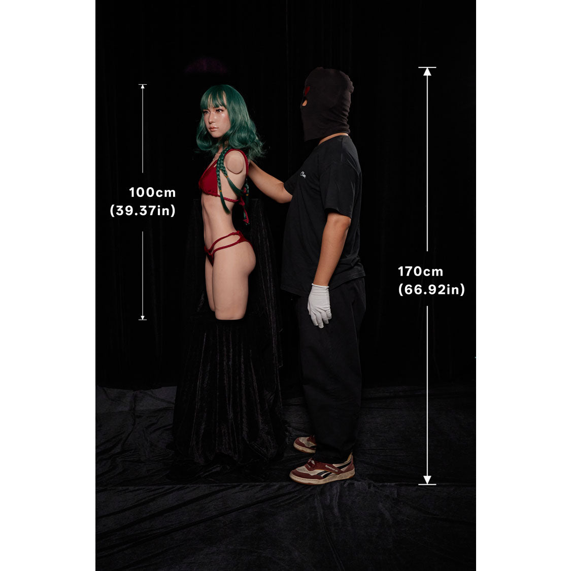 Climax Doll ULW 881 Mayu ultra lightweight silicone torso doll with realistic face and slim body proportions size comparison.