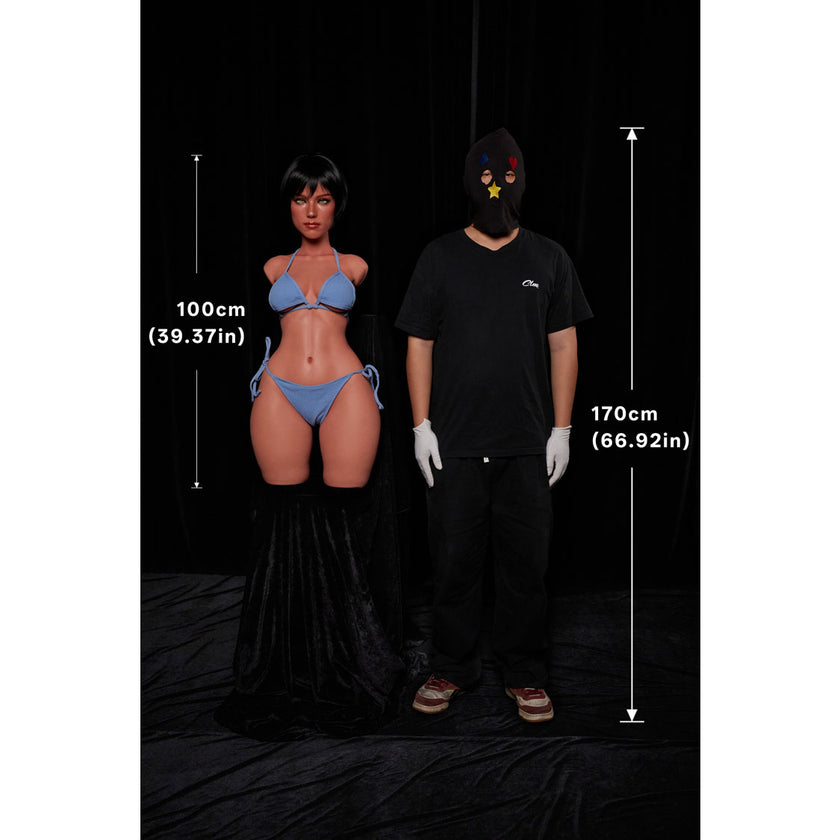 Size comparison photo of Climax Doll ULW 882 Livia ultra lightweight silicone torso doll