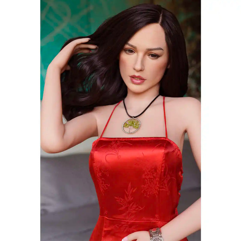 Ultra realistic Artemis silicone doll head from doll forever.
