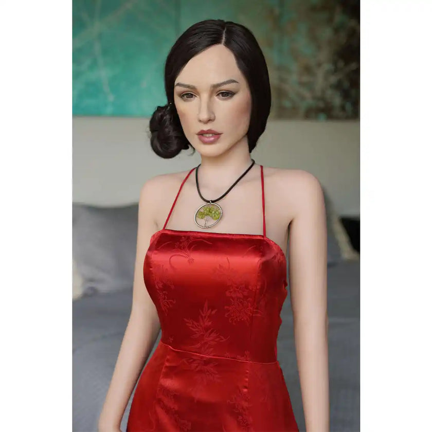 Ultra realistic Artemis silicone doll head from doll forever.
