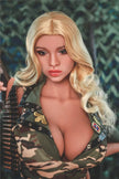 Full size 5ft 5in 165cm tall, white TPE sex doll with realistic TPE head and large preky breasts.  By JY Doll.