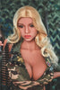 Full size 5ft 5in 165cm tall, white TPE sex doll with realistic TPE head and large preky breasts.  By JY Doll.