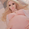 5ft 3in 157cm tall pregnant white female, TPE sex doll with realistic TPE head and large breasts.  By JY Doll.