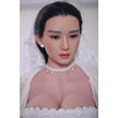 Full size 5ft 3in 157cm tall pregnant Asian, TPE sex doll with realistic silicone head and implanted hair with large breasts.  BY JY Doll.