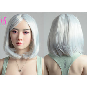 Medium Length Silver Sex Doll Wig Safe For Silicone And TPE